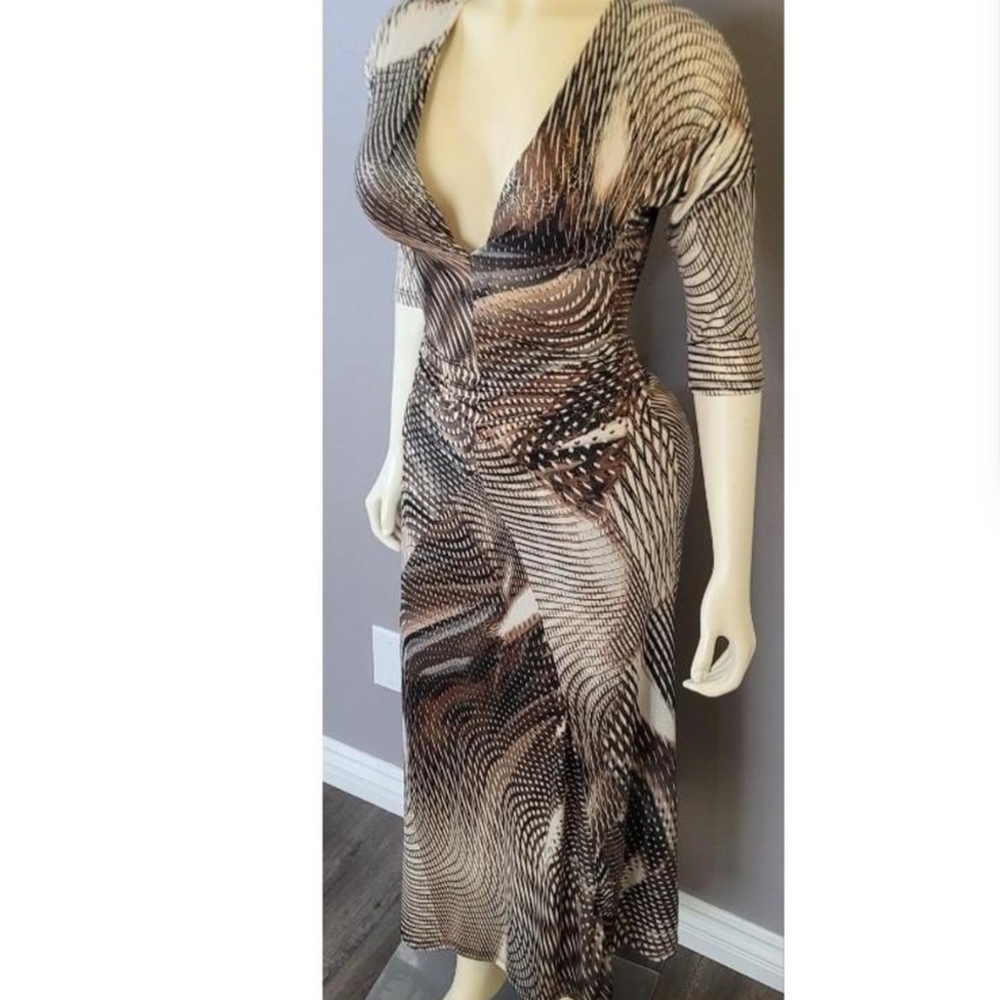 Frederick's of Hollywood Brown Patterned Maxi Dress